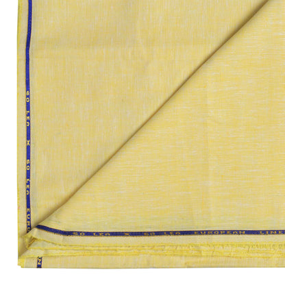 100% Linen, Yarn Dyed, Plain,Light Yellow Linen, Men And Women, Unstitched Shirting Or Top Fabric