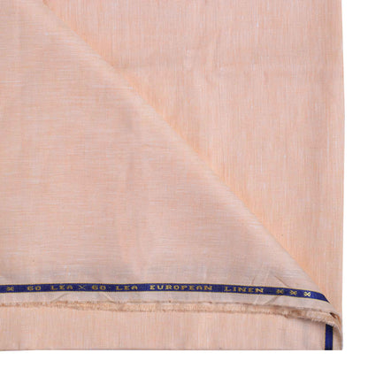 100% Linen, Yarn Dyed, Plain,Baby Orange, Men And Women, Unstitched Shirting Or Top Fabric