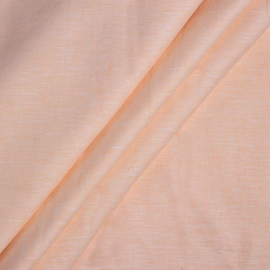 100% Linen, Yarn Dyed, Plain,Baby Orange, Men And Women, Unstitched Shirting Or Top Fabric