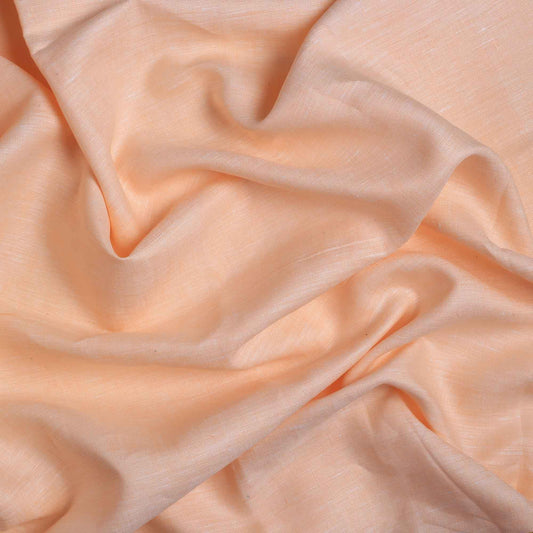 100% Linen, Yarn Dyed, Plain,Baby Orange, Men And Women, Unstitched Shirting Or Top Fabric
