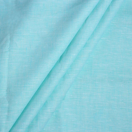 100% Linen, Yarn Dyed, Plain,Light Sky Blue, Men And Women, Unstitched Shirting Or Top Fabric